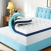 4 Inch Memory Foam Dual-Layer Mattress Topper Queen Size - 2Inch 1000GSM Quilted Pillow Top with Down-Alternative + 2Inch 5-Zone Egg Crate Memory Foam（60"x80"）