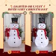 Snowman Outdoor Christmas Decorations with 90 LED Lights, Lighted Snowman with Top Hat Holiday Ornaments Yard Decor for Home, Lawn and Front Yard-4 FT