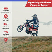 SX-E500 36V Electric Bike, 700W Electric Motorcycle 21.7 mph Max Speed & 15.5 Mile Range, 3-Speed Electric-Dirt-Bike for Kids Ages 4-8