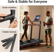 15% Incline Walking Pad Treadmill with Handles, Treadmills for Home