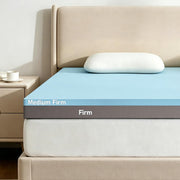 Extra Firm Mattress Topper Queen: 4" Dual Firmness Medium & Extra Firm