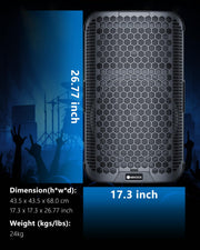 1600W 12" Powered PA Speaker & Karaoke System, Bluetooth, DJ Party