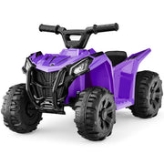 6V Kids Ride On Toy, 4-Wheeler Quad ATV Play Car w/ 1.8MPH Max Speed, Treaded Tires, Rubber Handles, Push-Button Accelerator - Purple