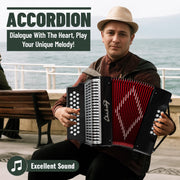 Accordion 31Key 12Bass Diatonic G/C/F w Case Strap Gloves Cloth (Black)