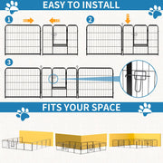 Dog Playpen Indoor 32 Inch 16 Panels, Metal Outdoor Dog Fence Pen Heavy Duty Metal Exercise Pen, Foldable Portable, RV Camping, Yard Garden, Small Medium Dogs Pet Pen