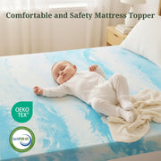 4 Inch Twin Mattress Topper, Ventilated Gel Memory Foam Mattress Bed Pad Pressure Relief | Body Support Mattress Bed Topper | CertiPUR-US certified | Blue