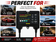 2012-AGM 12V 2Amp Smart Battery Charger, Maintainer & Desulfator for AGM Batteries Only | Automatic Trickle Charger for Odyssey, Optima, Car, Motorcycle, RV, Winter Storage