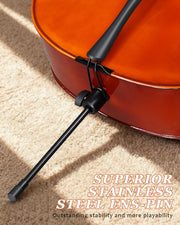 Full Size Cello, 4/4 Solid Wood Acoustic Cello