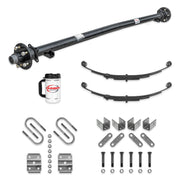 3,500 lb Idler Trailer Axle Kit – Full Suspension Running Gear – 89” Hub Face / 74” Spring Center – 5 on 4.5 Bolt Pattern