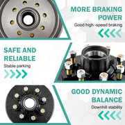 Trailer Hub Drum Kit 8 on 6.5" B.C. with 12" x 2" Electric Brakes for 7000 lbs Axle Heavy Duty Trailer Hub and Brake Kit