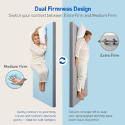 Extra Firm Mattress Topper Queen: 4" Dual Firmness Medium & Extra Firm