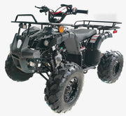 125cc ATV for Youth Sports Utility Gas Sports ATV with Reverse Led Lights Matching Rims Youth Quad Big Tires 18/19 inch Wheels (Black)