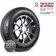 2-Pack Radial Trailer Tire Rim Assembly ST205/75R15 5 Lug Black