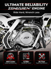 FX125-14 Gas Dirt Bike 125cc 4-Stroke Pit Bike Zongshen 14/12 Tires