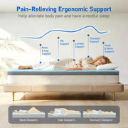 Extra Firm Mattress Topper Queen: 4" Dual Firmness Medium & Extra Firm