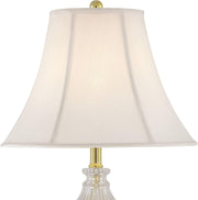 26 1/2" Tall Table Lamps Set of 2 Gold Brass Cut Clear Glass Urn