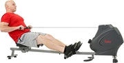 8-Level Foldable Magnetic Rowing Machine, App-Ready Monitor, Standard Seat, Black, 300 lb Capacity