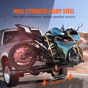 Motorcycle Carrier, 600 LBS Steel Motorcycle Carrier Hitch Mount with 47" Longer Ramp, Scooter Dirt Bike Trailer Hauler with Ratchet Straps and Stabilizer, for Car, Truck with 2" Hitch Receiver