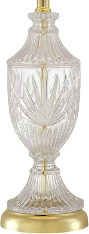26 1/2" Tall Table Lamps Set of 2 Gold Brass Cut Clear Glass Urn