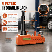 15 Ton Electric Hydraulic Floor Jack, 12V DC Heavy Duty Truck Jack with LED Light for RV, SUV, Van, Sedan, Trucks (7.8-20.4 Inch Lift)