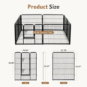 Dog Playpen 40 Inch 8 Panels Indoor Outdoor Metal Pet Fence Foldable Dog Play Pen with Door, Portable Exercise, RV Camping, Puppy Small Medium Large Dogs