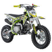X15 110cc Dirt Bike, 4-Stroke Gas Pit Bike with Semi-Automatic Transmission, Kick Start, 12"/10" Wheels, Zongshen Engine