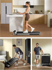 Folding Treadmill, 2 in 1 Walking Pad with Handle Bar
