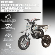 60cc Kids Dirt Bike, 4-Stroke Off-Road Gas Powered Mini Bikes