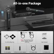 Dual UHF Auto Scan Handheld Wireless Microphone System PTU-71-2H