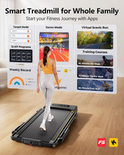 Walking Pad with Incline and Stable Handle Bar, Foldable Treadmill