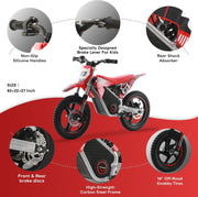Kids Electric Dirt Bike, 36V 350W, 18.6 MPH, 14-Inch, Ages 5-8