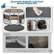 Portable Dog Playpen 36", Removable Waterproof Mat, Zippered Roof 3-Second Setup, Collapsible Storage, RV Camping Travel, Indoor Outdoor Use, Medium Dogs and Cats, 36"L x 36"W x 21"H