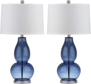 Lighting Collection Mercurio Double Gourd Blue and White Table Lamp, Set of 2