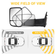 Towing Mirrors Compatible with 2009-2018 1500, 2010-2018 2500 3500 with Power Glass Heated Turn Signal Light Puddle Lamp Temp Sensor Filp up Pair Set