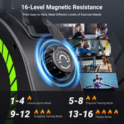 Rowing Machine, Upgraded Rowing Machines for Home, Magnetic Rower Max 350 LBS, 16 Levels of Workout Resistance, Dual Slide Rail, App Compatible, LCD Monitor, Ergonomic Seat for Gym Exercise