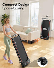 Walking Pad with 10% Incline & Dual LED Display,4 in 1 Foldable Treadmill for Home Small Office, Compact Under Desk Treadmill with Handle bar,APP & Remote, 300 lbs Capacity