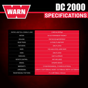 DC Series 12V Electric Winch with 2000 lb Pulling Capacity - 92000