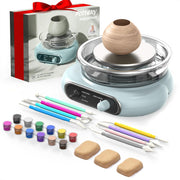 Mini Pottery Wheel for Kids Teens Beginners Starters 4.7" Turntable with Foot Pedal, Adjustable Speed, Electric Clay Wheel with 8 Shaping Tools, Birthday Gifts for Girls