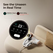 J300 Bed Vacuum Cleaner, Dust Sensor, Pet Hair, UV and Heat, Corded Mattress vacuum cleaner with 500W motor, 13Kpa suction, UV-C light and 130°F heat for pet hair on beds, sofas, White