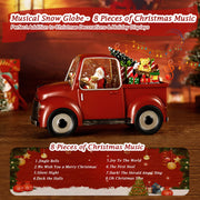 Musical Red Truck Snow Globe with Swirling Glitter with Santa, Christmas Tree,Gifts,Bear,Small Train,Christmas Decoration Christmas Unique Gifts for Kids
