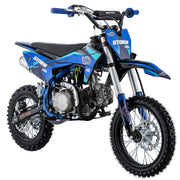 Storm 125cc Zongshen Brand Engine Dirt Bike with 4-Speed Semi-Automatic Transmission, Kick Start, Big 14"/12" Tires! (Blue)