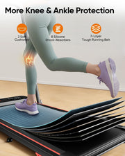 Walking Pad with 10% Incline & Dual LED Display,4 in 1 Foldable Treadmill for Home Small Office, Compact Under Desk Treadmill with Handle bar,APP & Remote, 300 lbs Capacity
