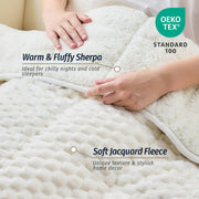 Fleece Weighted Blanket for Adults 60" x 80" 15lbs Fuzzy Blankets, White Soft Queen Size Sherpa Weighted Blankets, 3D Imitation Turtle Shell Warm Jacquard Flannel Heavy Blanket for Couch and Bed
