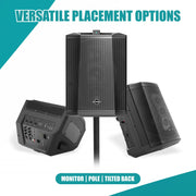 Y1X-120 Battery Powered Portable PA System, 114dB, 240W, Black