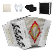 Accordions 31 Key 12 Bass Diatonic F/B/E Accordion Carry Kit (Gray)