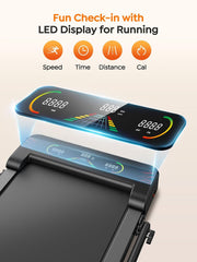 Walking Pad Treadmill with 15% Auto Incline, Under Desk Treadmill for Home