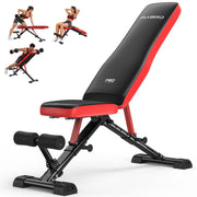Adjustable Weight Bench, Full Body Workout Bench for Home Garage Gym Strength Training, Incline Flat Decline for Sit Up Bench Press