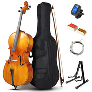 Full Size Cello, 4/4 Solid Wood Acoustic Cello