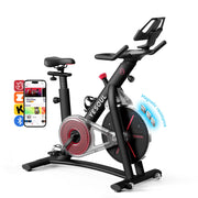 Exercise Bike, Magnetic Stationary Bike for Home with App Training Smart Bluetooth Tracking, Quiet Magnetic Resistance, Tablet Mount and 350 lb Capacity for Home Gym Cycling Workouts