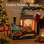 Christmas Train Snow Globe with Music and Lights, Musical Snow Globe Lantern for Holiday Decor, Battery/USB Powered with Auto Timer for Home Holiday Decoration Gift